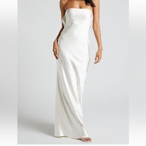 Silk maxi cowl neck back dress